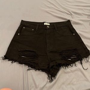 Super down cut out shorts black 29
